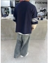 Lacivert 24 Baskılı Oversize Sweat
