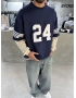 Lacivert 24 Baskılı Oversize Sweat