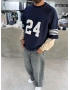 Lacivert 24 Baskılı Oversize Sweat