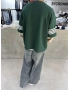 Yeşil 24 Baskılı Oversize Sweat