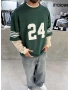 Yeşil 24 Baskılı Oversize Sweat