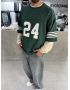 Yeşil 24 Baskılı Oversize Sweat