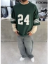 Yeşil 24 Baskılı Oversize Sweat