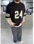 Siyah 24 Baskılı Oversize Sweat