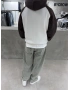 Kahve Yıkamalı Blok Oversize Sweat