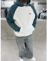 Yeşil Yıkamalı Blok Oversize Sweat
