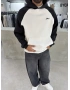 Siyah Yıkamalı Blok Oversize Sweat