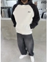 Siyah Yıkamalı Blok Oversize Sweat
