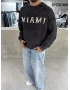 Siyah Miami Yıkamalı Oversize Sweat