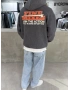 Antrasit Yıkamalı Mixes Oversize Sweatshirt