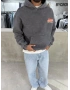 Antrasit Yıkamalı Mixes Oversize Sweatshirt