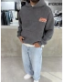 Antrasit Yıkamalı Mixes Oversize Sweatshirt