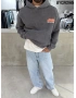 Antrasit Yıkamalı Mixes Oversize Sweatshirt