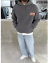 Antrasit Yıkamalı Mixes Oversize Sweatshirt