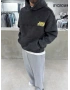 Siyah Yıkamalı Mixes Oversize Sweatshirt