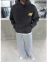 Siyah Yıkamalı Mixes Oversize Sweatshirt