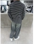 Siyah Çizgili Young Oversize Sweatshirt