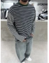 Siyah Çizgili Young Oversize Sweatshirt