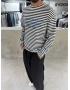 Siyah Çizgili Nothing Oversize Sweat