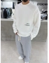 Beyaz Yıkamalı Oversıze Sweat