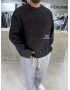 Siyah Yıkamalı Studio Oversize Sweat
