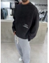 Siyah Yıkamalı Studio Oversize Sweat