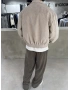 Krem Kadife Oversize Bomber Ceket