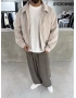 Krem Kadife Oversize Bomber Ceket