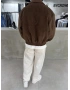 Kahve Kadife Oversize Bomber Ceket