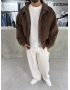 Kahve Kadife Oversize Bomber Ceket