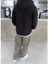 Siyah Yarım Fermuar Oversize Sweat