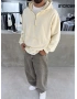 Krem Yarım Fermuar Oversize Sweat