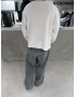Beyaz Barstorm Kesik Yaka Oversize Sweat