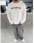 Beyaz Barstorm Kesik Yaka Oversize Sweat
