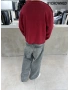 Kırmızı Barstorm Kesik Yaka Oversize Sweat