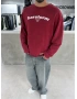 Kırmızı Barstorm Kesik Yaka Oversize Sweat