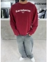 Kırmızı Barstorm Kesik Yaka Oversize Sweat