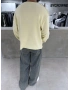 Sarı Barstorm Kesik Yaka Oversize Sweat