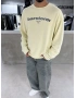 Sarı Barstorm Kesik Yaka Oversize Sweat