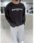 Siyah Barstorm Kesik Yaka Oversize Sweat