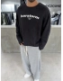 Siyah Barstorm Kesik Yaka Oversize Sweat