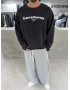Siyah Barstorm Kesik Yaka Oversize Sweat