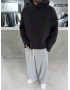 Siyah 6 Baskı Scuba Kumaş Oversize Sweat