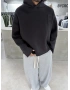 Siyah 6 Baskı Scuba Kumaş Oversize Sweat