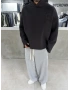 Siyah 6 Baskı Scuba Kumaş Oversize Sweat