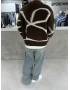 Kahve Premium Desenli Oversize Kazak