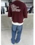 Bordo Mind 6 Baskı Oversize Sweat