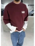 Bordo Mind 6 Baskı Oversize Sweat