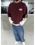 Bordo Mind 6 Baskı Oversize Sweat