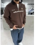 Kahve Golf Oversize Yarım fermuar Sweat
